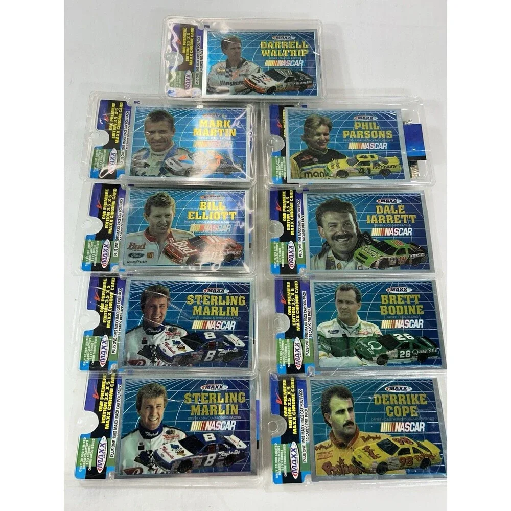 1993 MAXX Premiere Edition Jumbo 3.5x5 Chrome Racing Cards Lot of 9